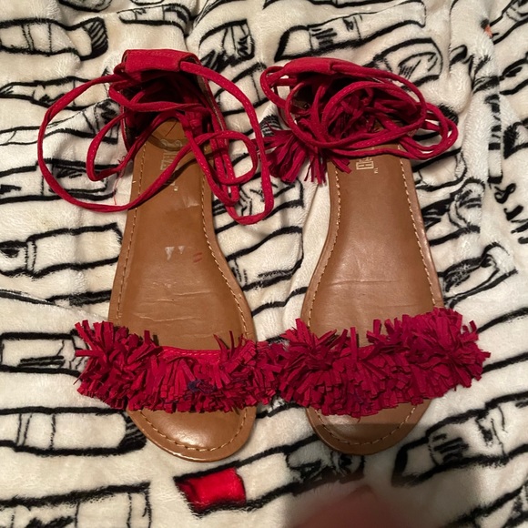Brash Shoes - Red laced up sanders